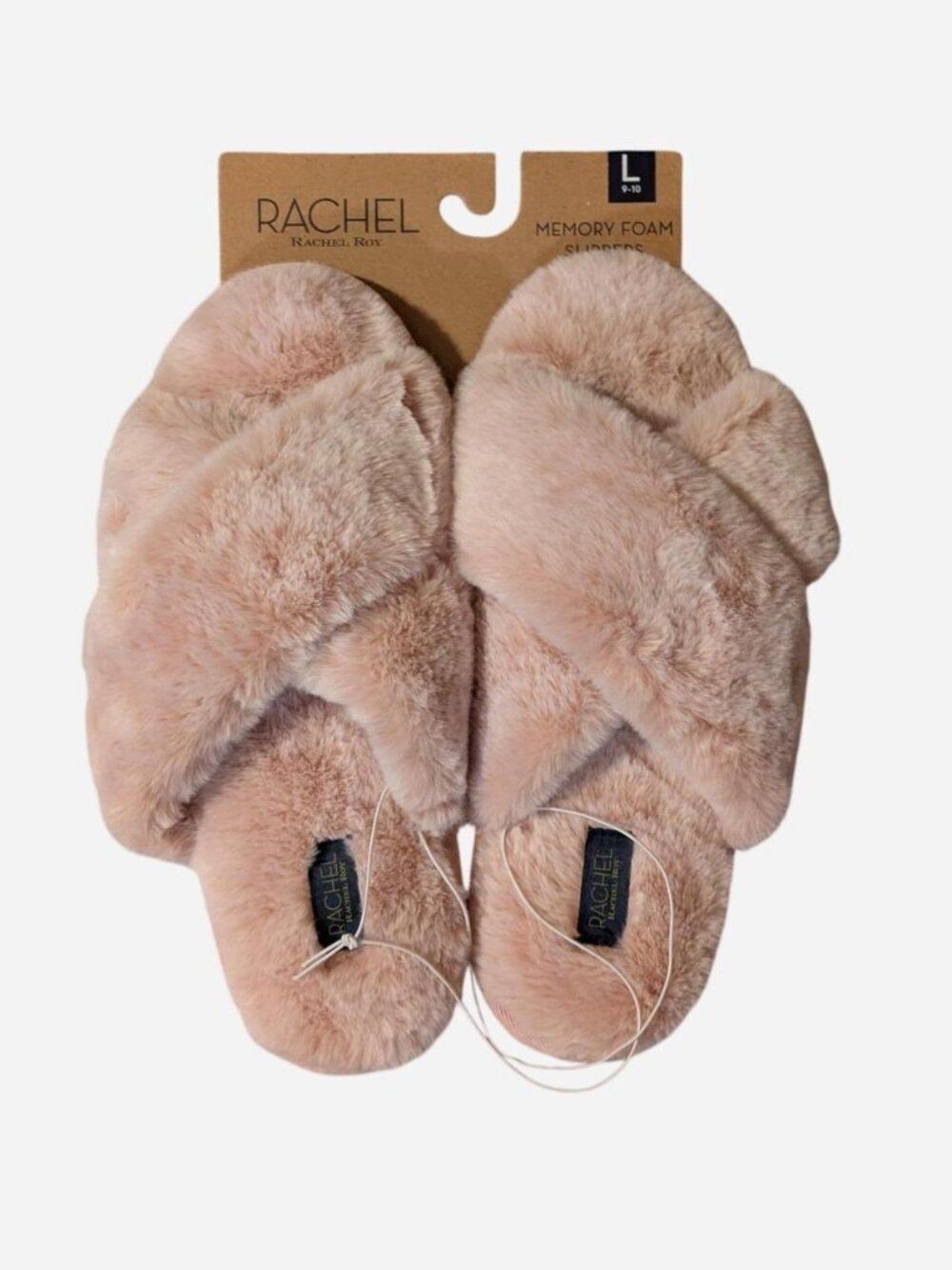 Rachel Roy pink faux fur slippers